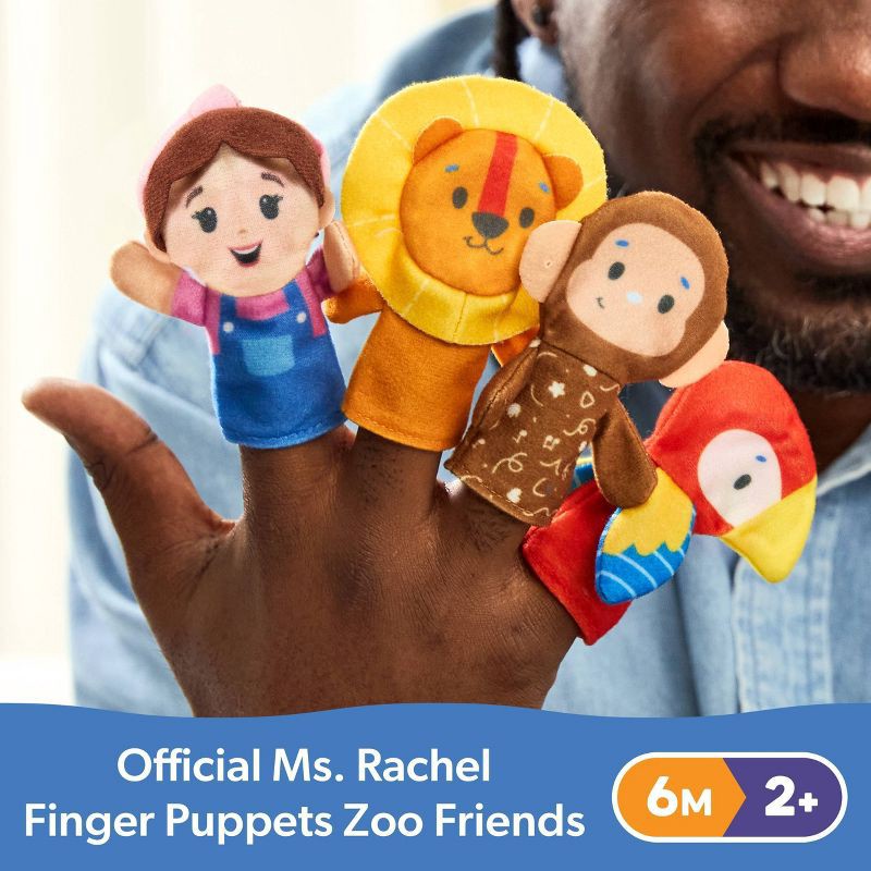 slide 6 of 9, Ms. Rachel Finger Zoo Puppet Friends Set - 4pk, 4 ct