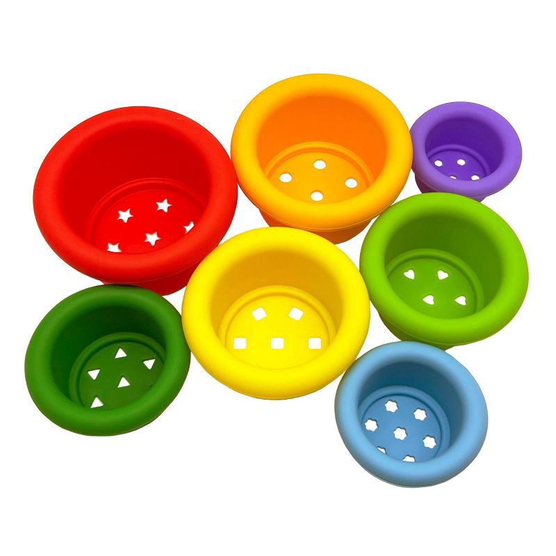 slide 2 of 5, Eric Carle The Very Hungry Caterpillar Bath Time Silicone Stacking Cup Set - 8pc, 8 ct