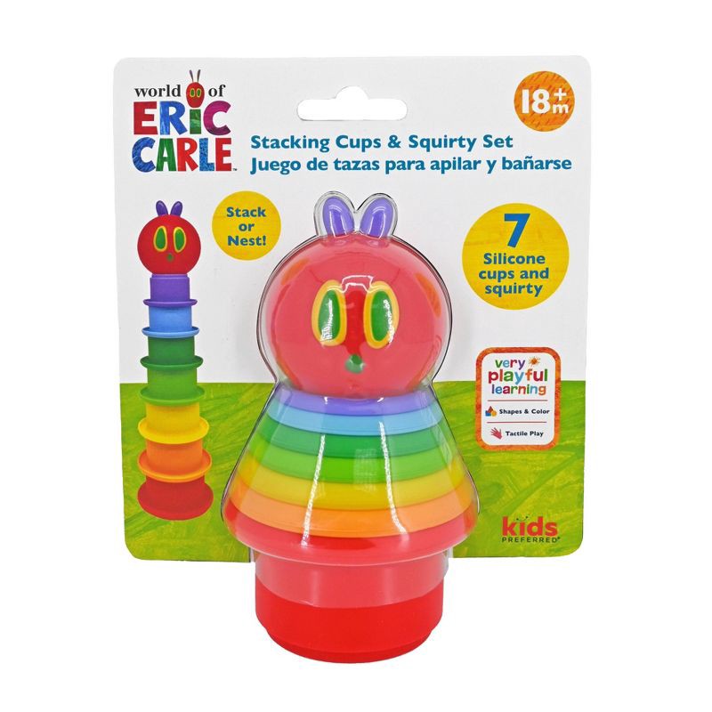 slide 5 of 5, Eric Carle The Very Hungry Caterpillar Bath Time Silicone Stacking Cup Set - 8pc, 8 ct