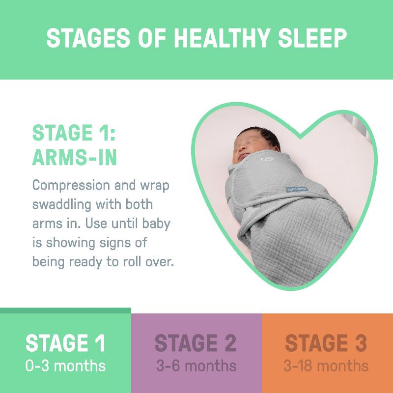 slide 5 of 13, SwaddleMe by Ingenuity Original Muslin Baby Swaddle 0-3 Months - Cream, 1 ct