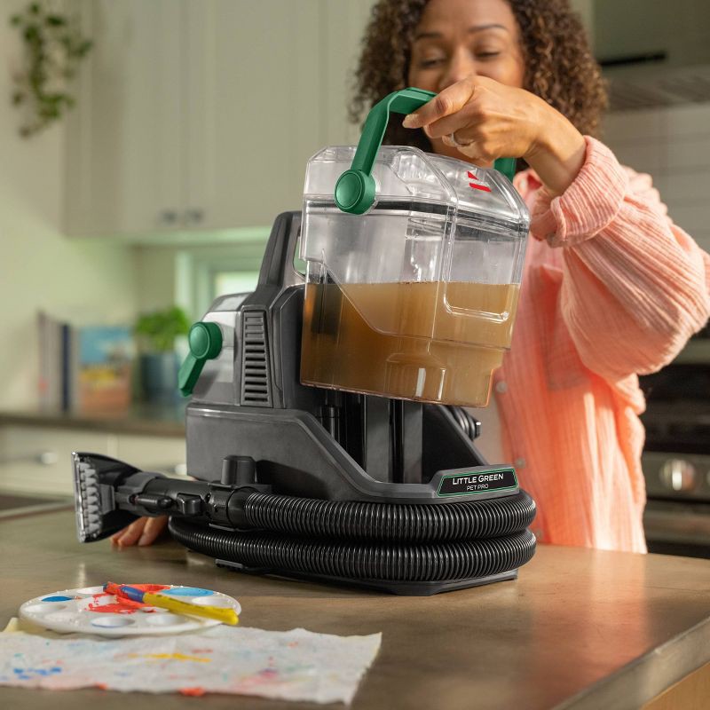 slide 5 of 7, BISSELL Little Green Pet Pro On-Board Tool Portable Carpet Cleaner 3908 15' 4" Cleaning Path Black, 1 ct