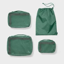 4pc Packing Cube Set - Open Story™ Green: Travel Luggage Accessories, Zipper Closure
