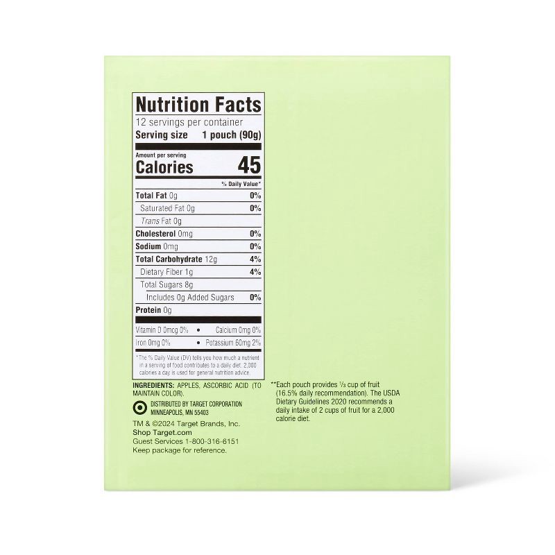 slide 2 of 5, Unsweetened Apple Fruit Puree Applesauce Pouches - 12ct - Good & Gather™, 12 ct