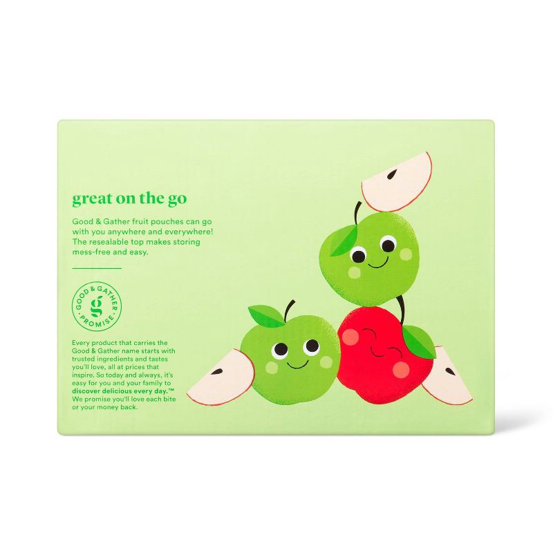 slide 3 of 5, Unsweetened Apple Fruit Puree Applesauce Pouches - 12ct - Good & Gather™, 12 ct