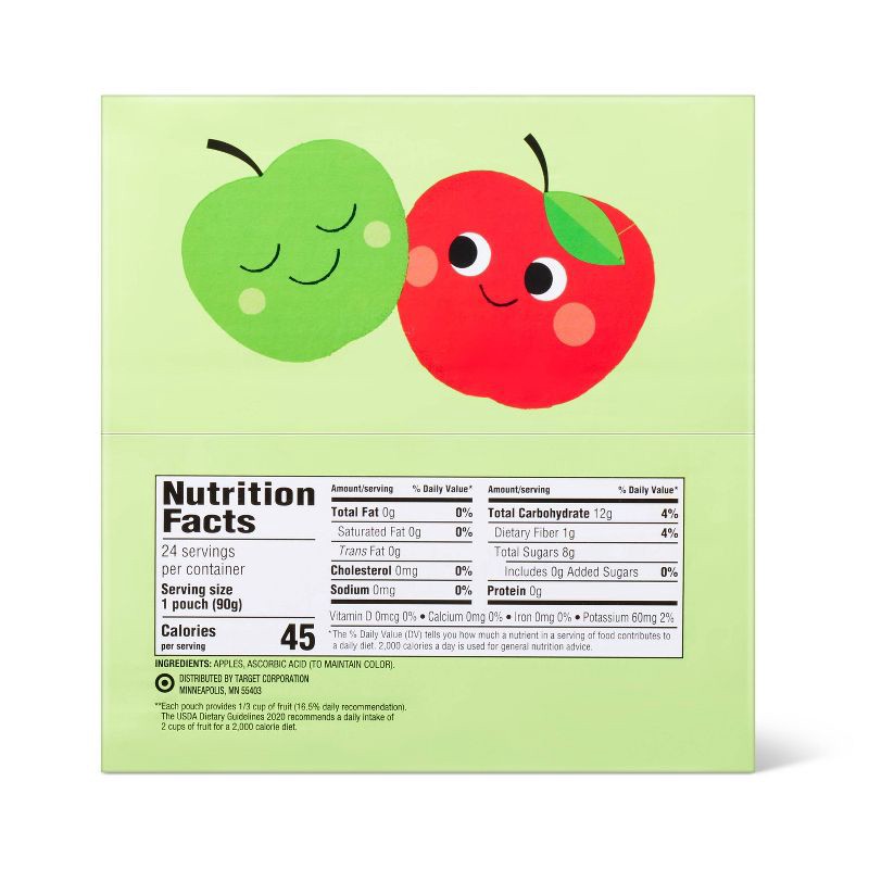 slide 2 of 5, Unsweetened Apple Fruit Puree Pouches Applesauce Pouches - 24ct - Good & Gather™ - Good & Gather™, 24 ct