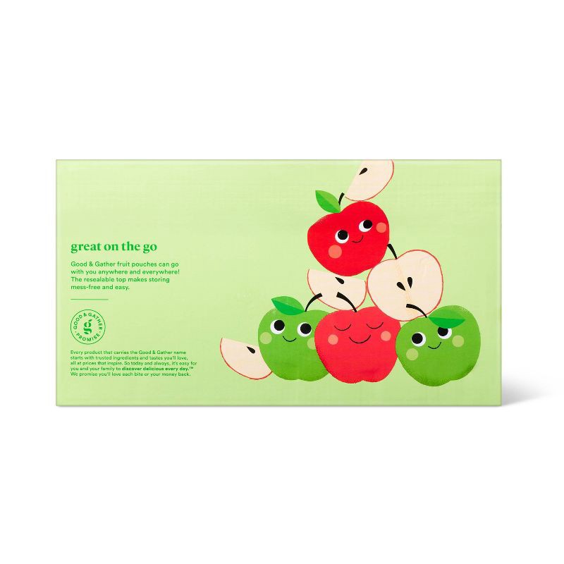 slide 3 of 5, Unsweetened Apple Fruit Puree Pouches Applesauce Pouches - 24ct - Good & Gather™ - Good & Gather™, 24 ct