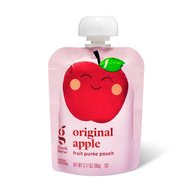 slide 4 of 5, Original Apple Fruit Puree Applesauce Pouches - 24ct - Good & Gather™, 24 ct
