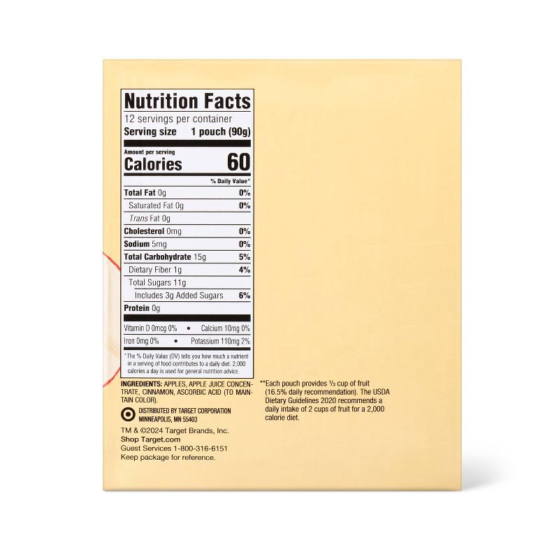 slide 2 of 5, Good & Gather Apple Cinnamon Fruit Puree Applesauce Pouches - 12ct - Good & Gather™, 12 ct