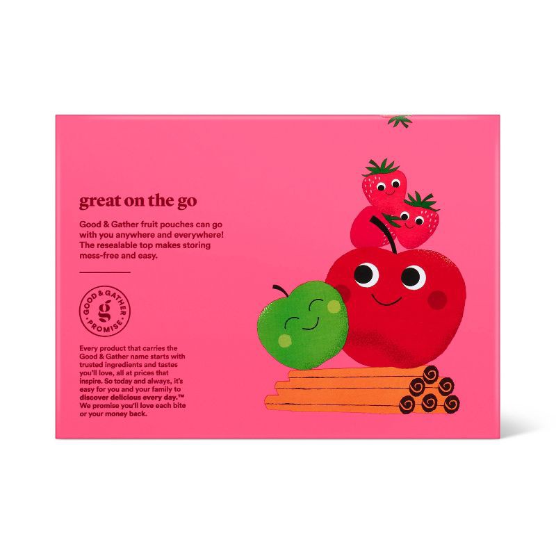 slide 3 of 5, Apple Strawberry and Apple Cinnamon Fruit Puree Applesauce Pouches Variety Pack - 12ct - Good & Gather™, 12 ct