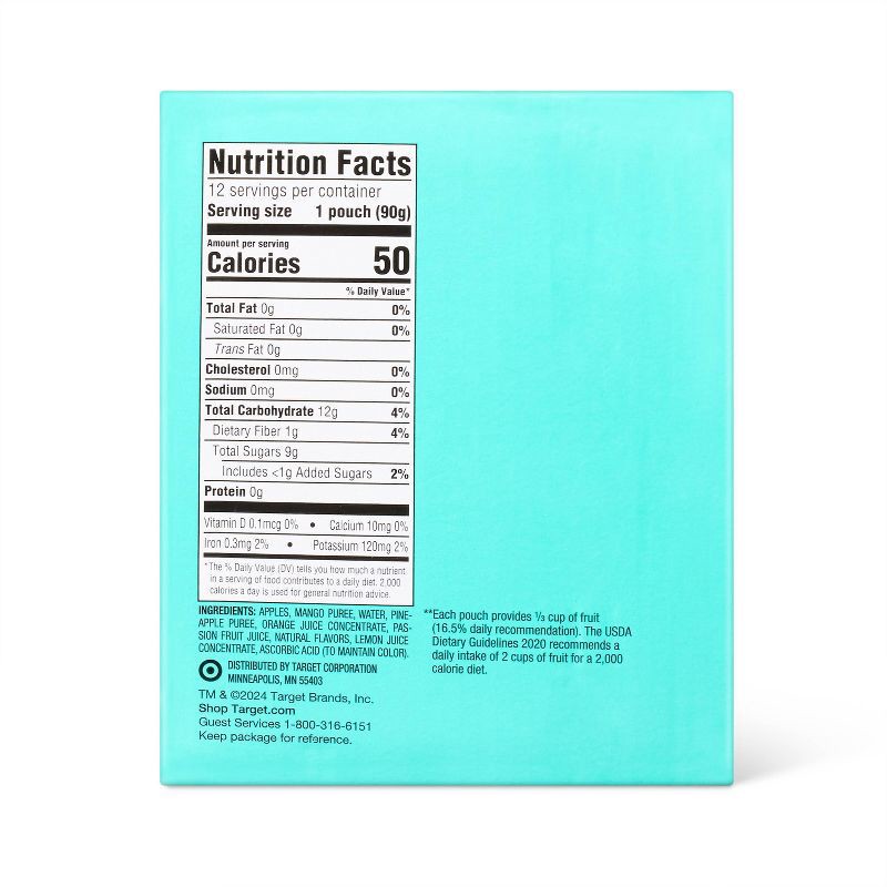 slide 2 of 5, Tropical Apple Fruit Puree Applesauce Pouches - 12ct - Good & Gather™, 12 ct
