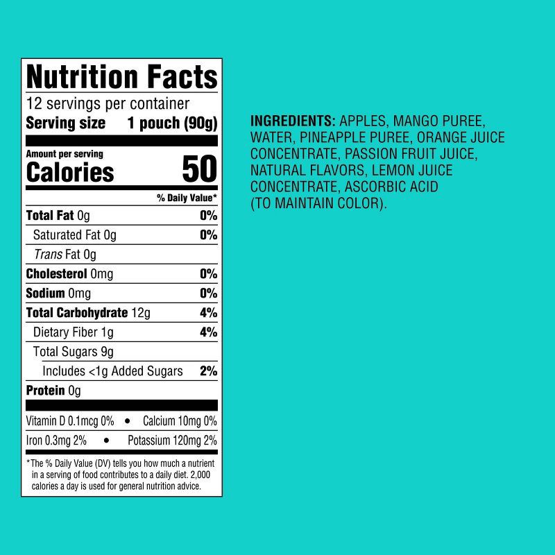 slide 5 of 5, Tropical Apple Fruit Puree Applesauce Pouches - 12ct - Good & Gather™, 12 ct