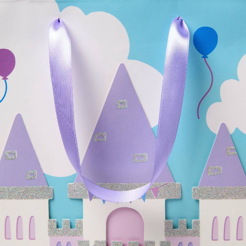 slide 3 of 3, Large Castle Birthday Gift Bag Blue/Purple - Spritz™, 1 ct