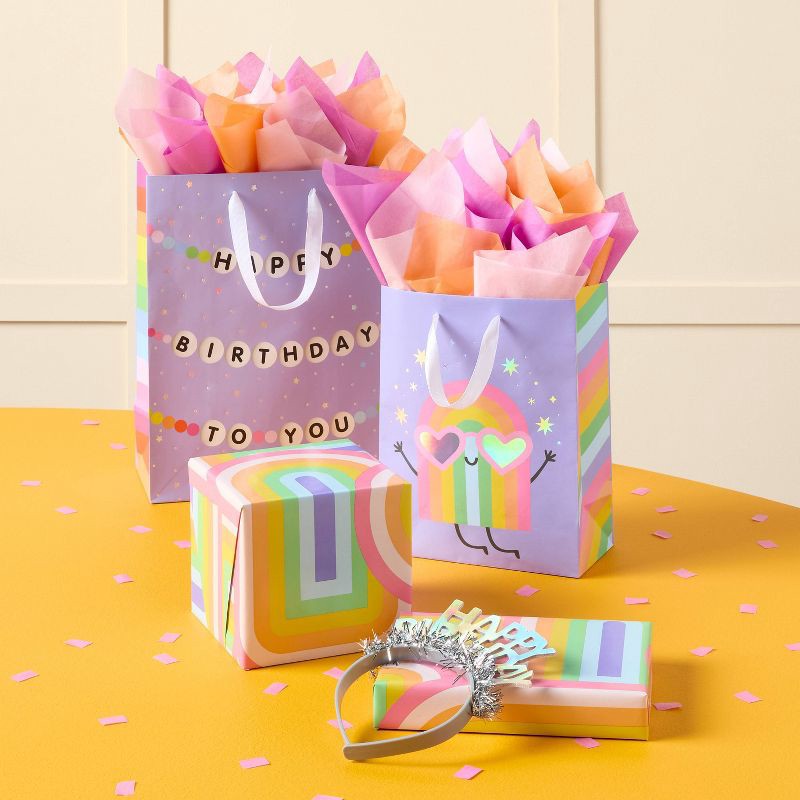 slide 2 of 3, 96"x30" Rainbow Gift Wrapping Paper Colorful - Spritz™, 1 ct