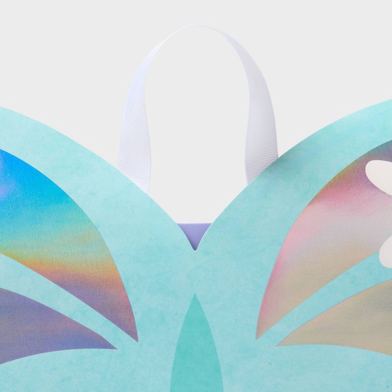 slide 3 of 3, Small Die Cut Butterly Birthday Gift Bag Turquoise - Spritz™, 1 ct