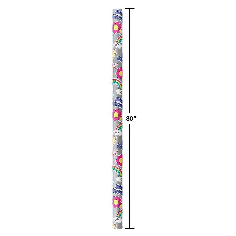 slide 3 of 3, 20 Sq Ft Happy Birthday Icon Wrapping Paper - Spritz™, 20 sq ft
