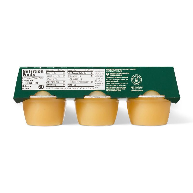 slide 2 of 3, Organic Unsweetened Applesauces Cups - 24oz/ 6ct - Good & Gather™, 6 ct; 24 oz
