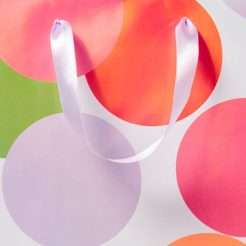 slide 3 of 3, Large Polka Dots Birthday Gift Bag White/Pink/Green - Spritz™, 1 ct