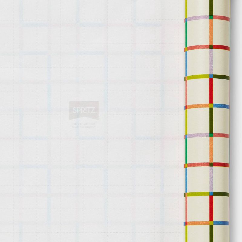 slide 3 of 3, 96"x30" Grid Pattern Wrapping Paper Colorful - Spritz™, 20 sq ft