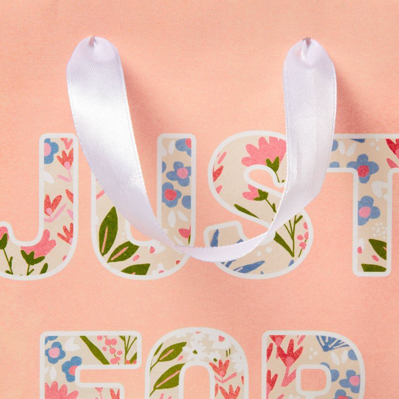 slide 3 of 3, Small 'Just For You' Birthday Gift Bag Peach - Spritz™, 1 ct