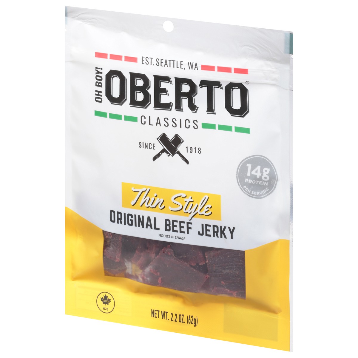 slide 6 of 13, Oberto Beef Jerky Original Thin Style (Bag), 2.2 oz