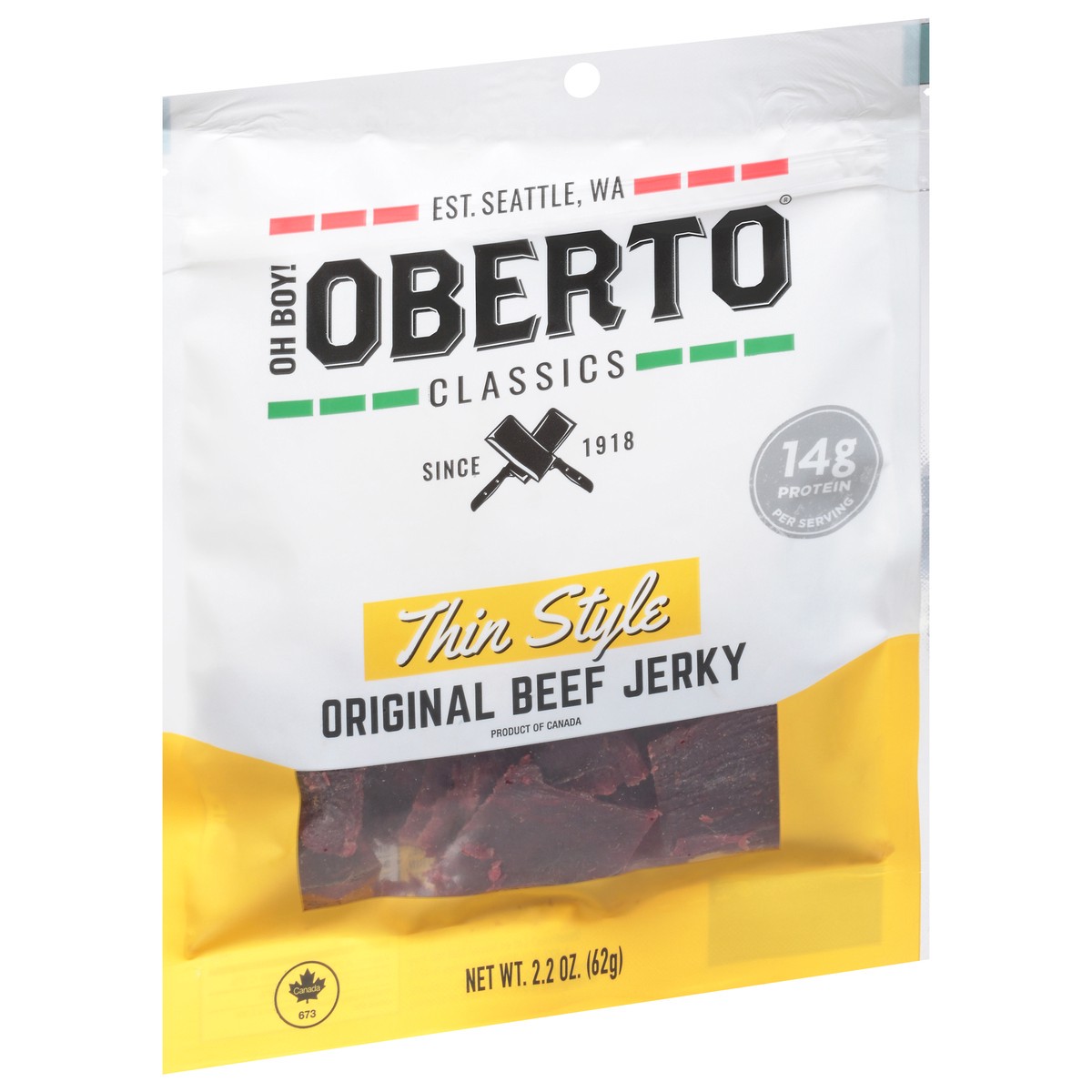slide 10 of 13, Oberto Beef Jerky Original Thin Style (Bag), 2.2 oz
