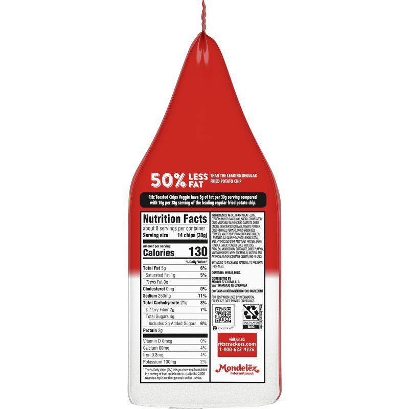 slide 5 of 14, RITZ Toasted Chips Veggie Crackers Party Snacks - 8.1oz, 8.1 oz