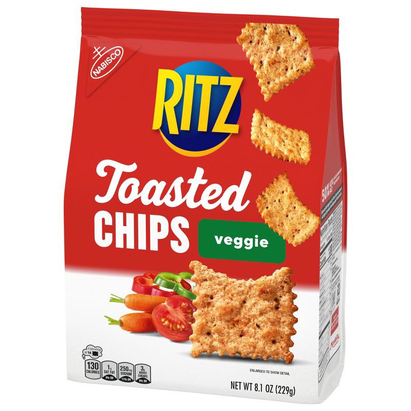 slide 8 of 14, RITZ Toasted Chips Veggie Crackers Party Snacks - 8.1oz, 8.1 oz