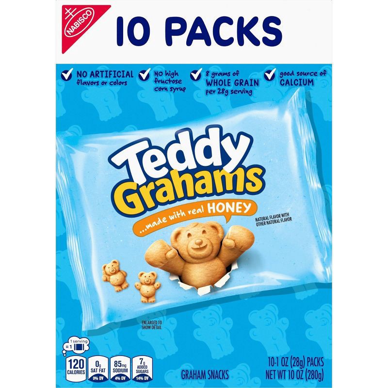 slide 3 of 16, Teddy Grahams Honey Kids' Snack Packs - 10oz/10ct, 10 ct; 10 oz