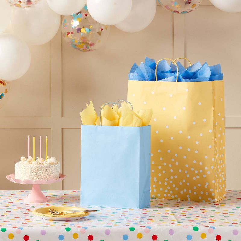 slide 2 of 3, XLarge Polka Dot Gift Bag Yellow - Spritz™, 1 ct
