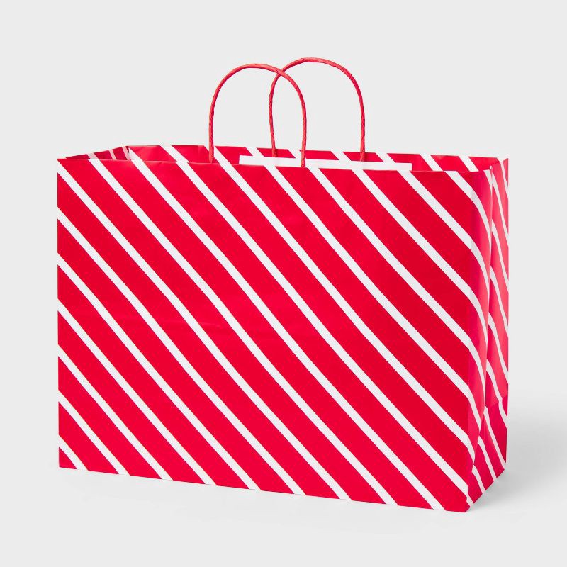 slide 1 of 3, XLarge Striped Gift Bag Red - Spritz™, 1 ct