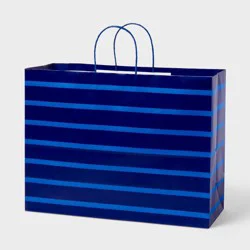 XLarge Striped Gift Bag Navy/Blue - Spritz™