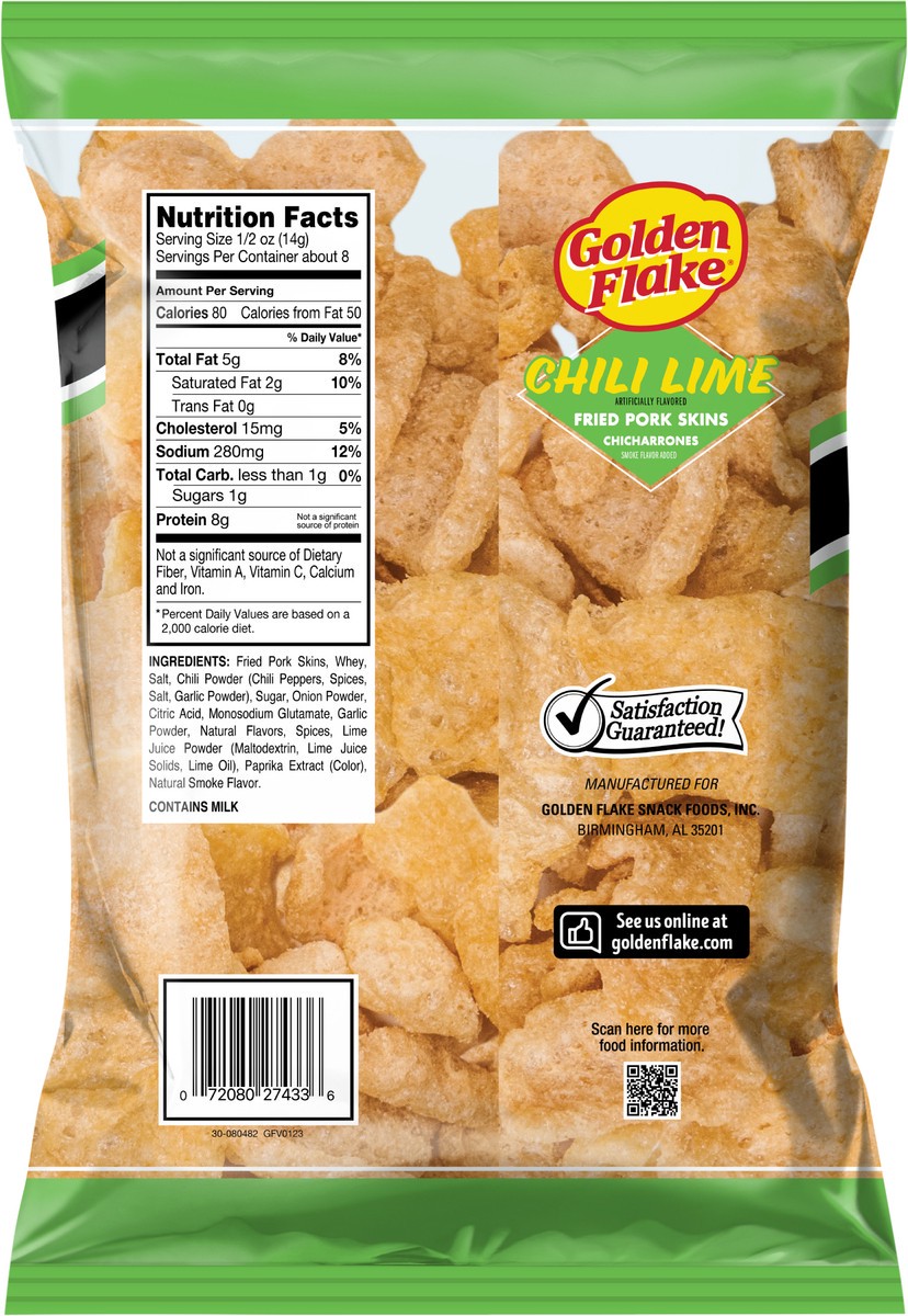 slide 9 of 11, Golden Flake Golden Flake Chili Lime Pork Skin - 4 oz, 4 oz