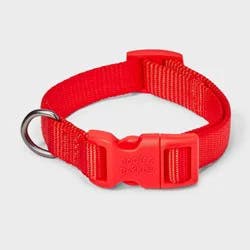 Basic Adjustable Dog Collar with Matching Buckle - S - Red - Boots & Barkley™