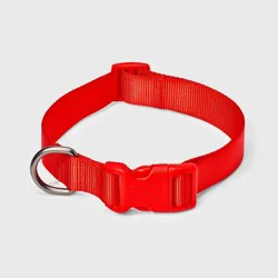 Basic Adjustable Dog Collar with Matching Buckle - L - Red - Boots & Barkley™