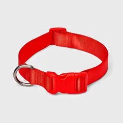 Basic Adjustable Dog Collar with Matching Buckle - M - Red - Boots & Barkley™