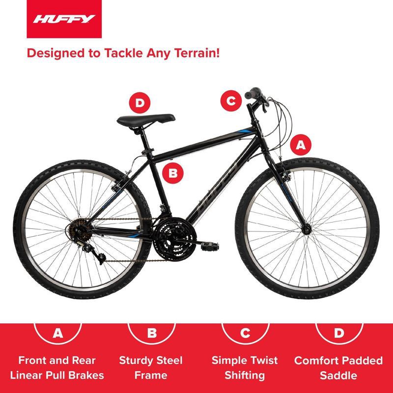 slide 12 of 13, Huffy Alpine Mountain Bike - 26” Wheels - 15 Speeds - Black, 1 ct