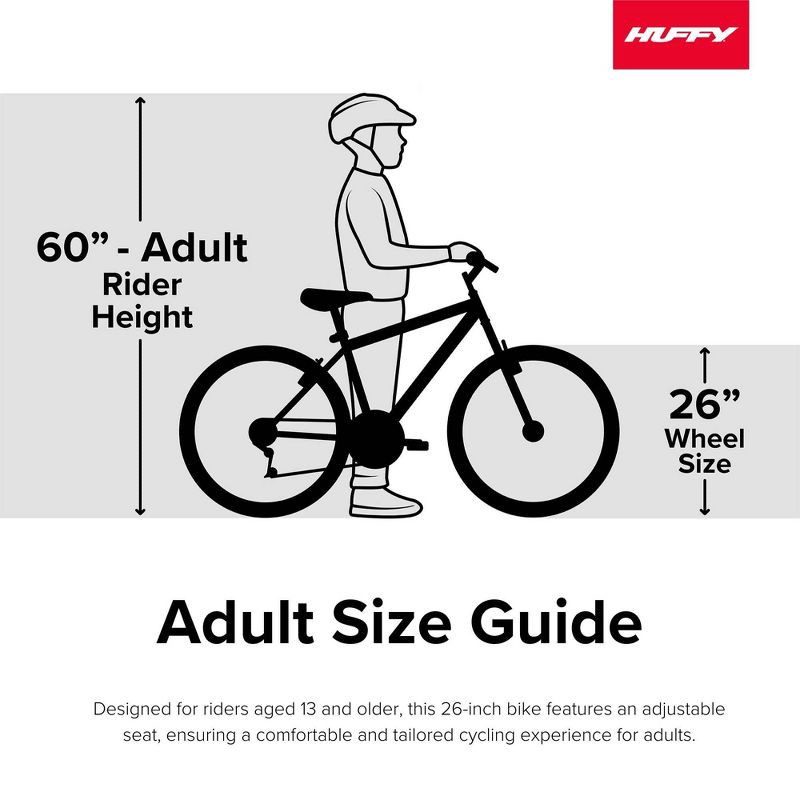 slide 13 of 13, Huffy Alpine Mountain Bike - 26” Wheels - 15 Speeds - Black, 1 ct