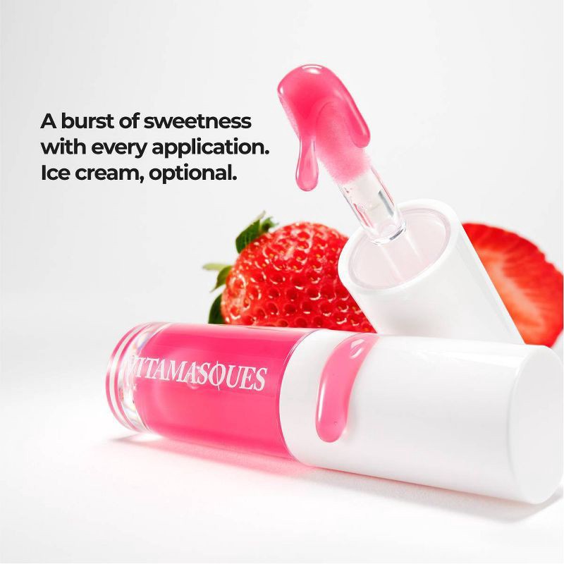 slide 7 of 9, Vitamasques Glow Lip Oil - Strawberry Glaze, 1 ct