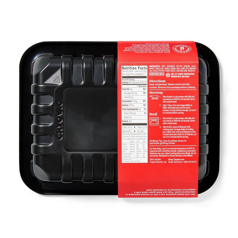 slide 2 of 3, Limited Edition New York Strip Steak with Heart Shaped Garlic Butter - 15oz/2ct - Good & Gather™, 15 oz, 2 ct