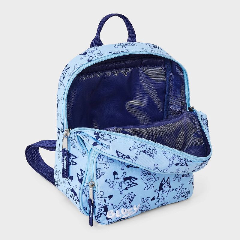 slide 3 of 4, Toddler Bluey Backpack - Blue: Polyester, 3+ Years, Miniature, Fictitious Character Pattern, 1 ct