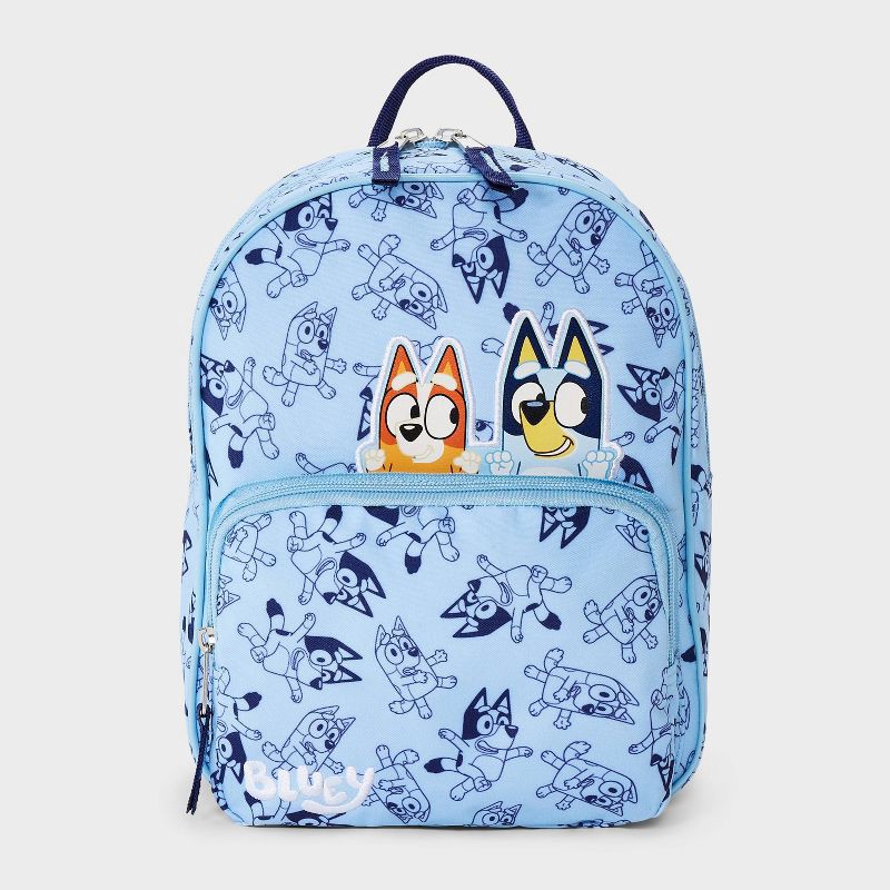slide 1 of 4, Toddler Bluey Backpack - Blue: Polyester, 3+ Years, Miniature, Fictitious Character Pattern, 1 ct