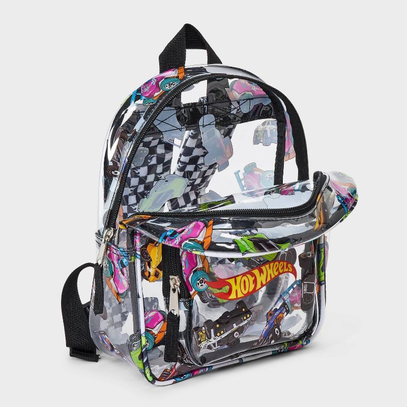 slide 3 of 4, Toddler Hot Wheels Backpack - Black/White: Polyester Miniature with Zip Closure, 1 ct