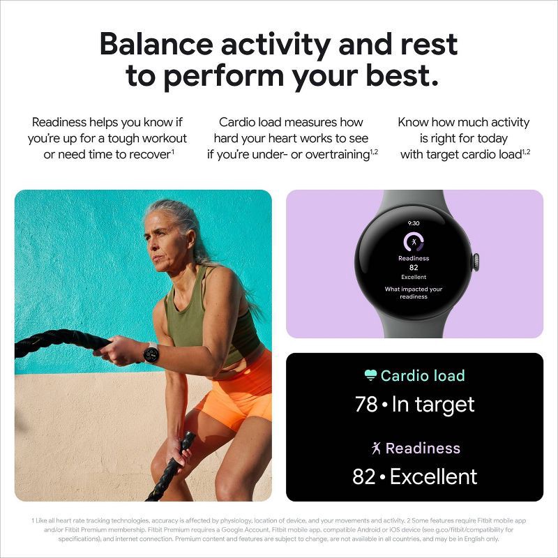 slide 11 of 15, Google Pixel Watch 3 (45mm) - Wifi - Matte Black Aluminum Case - Obsidian Band, 1 ct