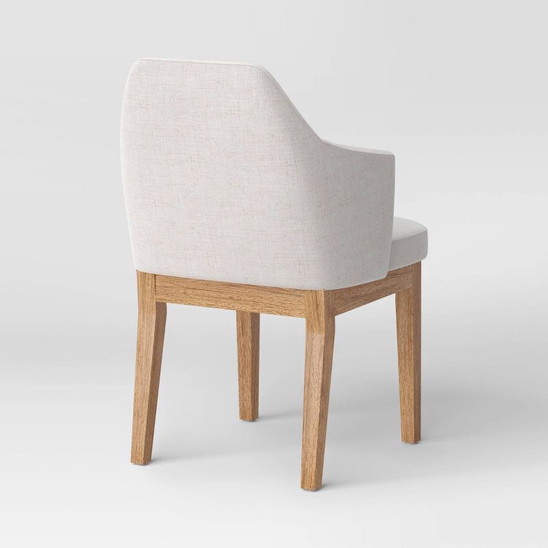 slide 4 of 5, 2pk Kinston Curved Back Upholstered Dining Chair Linen - Threshold™, 2 ct