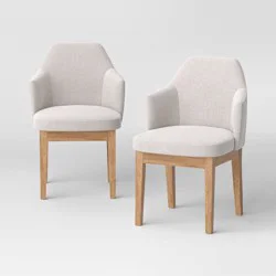 2pk Kinston Curved Back Upholstered Dining Chair Linen - Threshold™