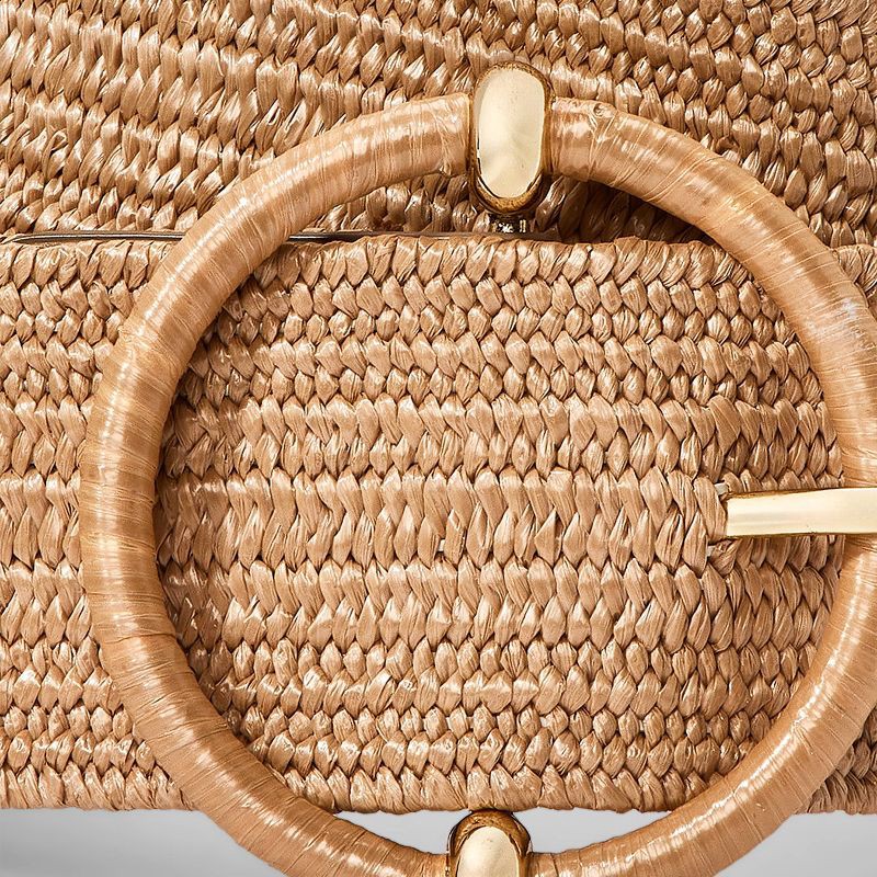 slide 3 of 3, Stretch Straw Belt - A New Day™ Tan XS: Wide Elastic Strap, Solid Pattern, Buckle Closure, Adult General Sizing, 1 ct
