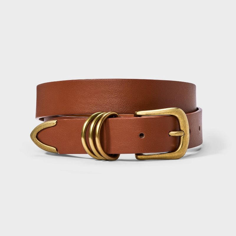 slide 1 of 3, D Keepers Belt - Universal Thread™ Brown S: Buckle Closure, Solid Pattern, Adult Sizing, 1 ct