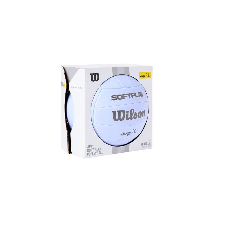 slide 7 of 8, Wilson AVP Soft Play Volleyball - Purple: Synthetic Leather, Size 5, Butyl Bladder, 1 ct