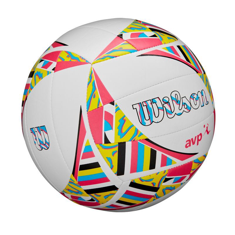 slide 2 of 6, Wilson AVP Movement Volleyball - White/Pink/Yellow: Outdoor TPU Sports Ball, 1 ct