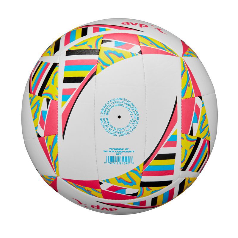 slide 6 of 6, Wilson AVP Movement Volleyball - White/Pink/Yellow: Outdoor TPU Sports Ball, 1 ct